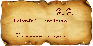 Hrivnák Henrietta névjegykártya