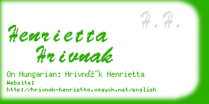 henrietta hrivnak business card